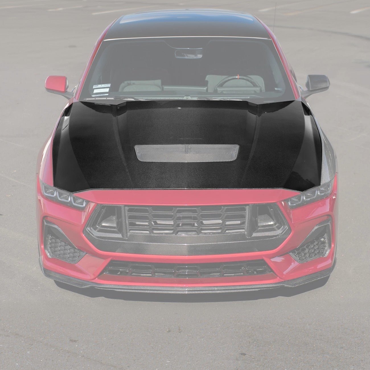 Ford Mustang S650 Factory Style Carbon Fiber Front Bumper Hood Cover 2024-Up