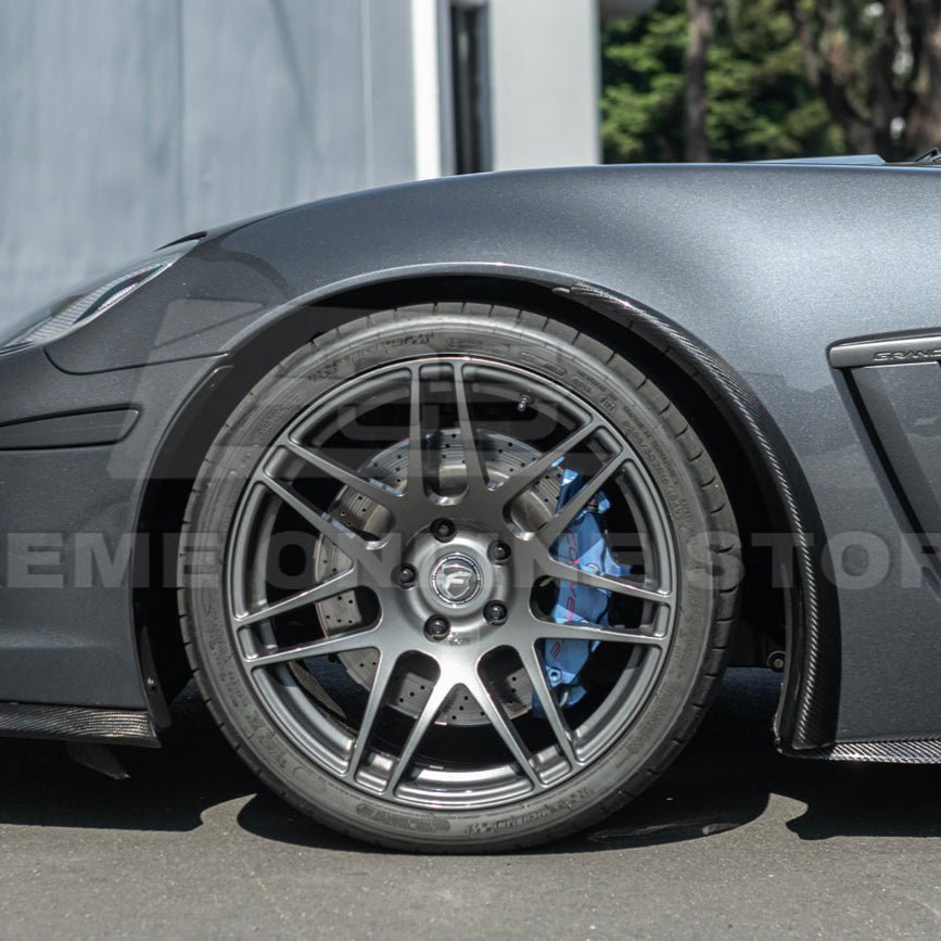 Corvette C6 Z06 ZR1 Dry Carbon Fiber Splash Guard Mud Flaps 2005-2013