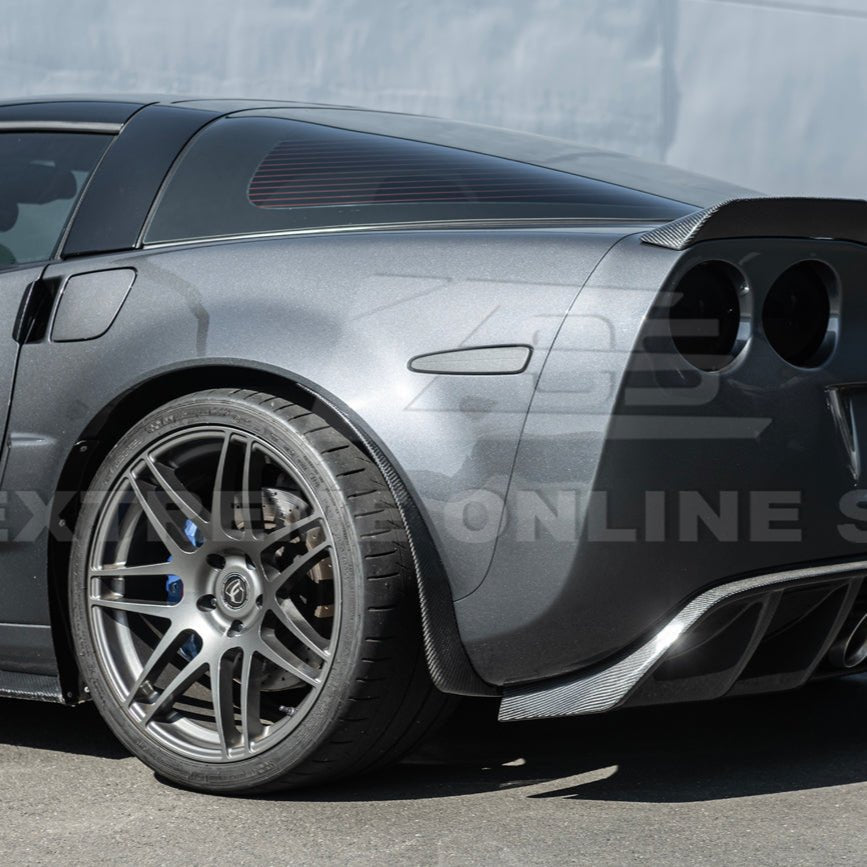 Corvette C6 Z06 ZR1 Dry Carbon Fiber Splash Guard Mud Flaps 2005-2013
