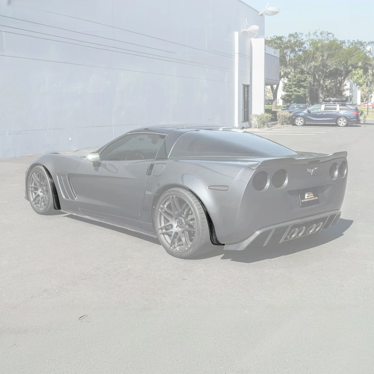 Corvette C6 Z06 ZR1 Dry Carbon Fiber Splash Guard Mud Flaps 2005-2013