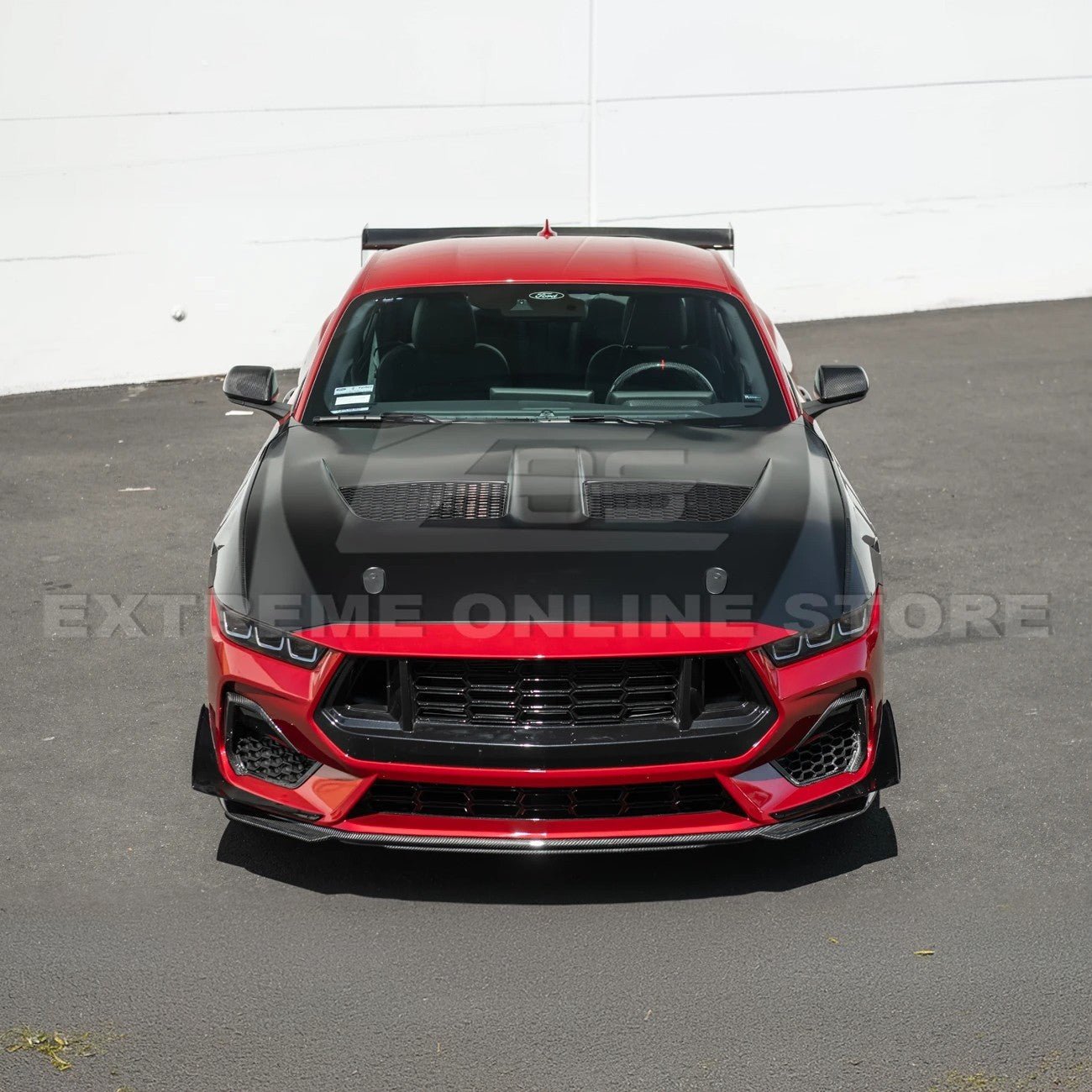 Ford Mustang S650 GTD Style Carbon Fiber Front Bumper Hood 2024-Up
