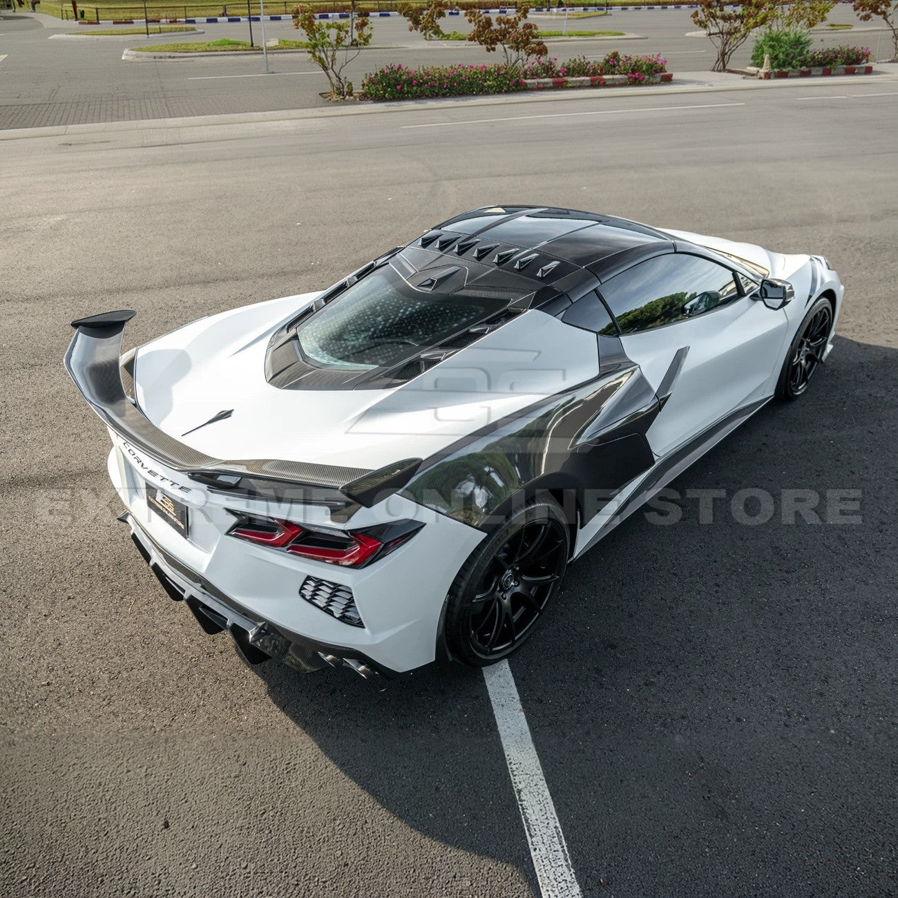 Chevrolet Corvette C8 Dry Carbon Fiber Windshield Upper Molding Trim 2020-Up