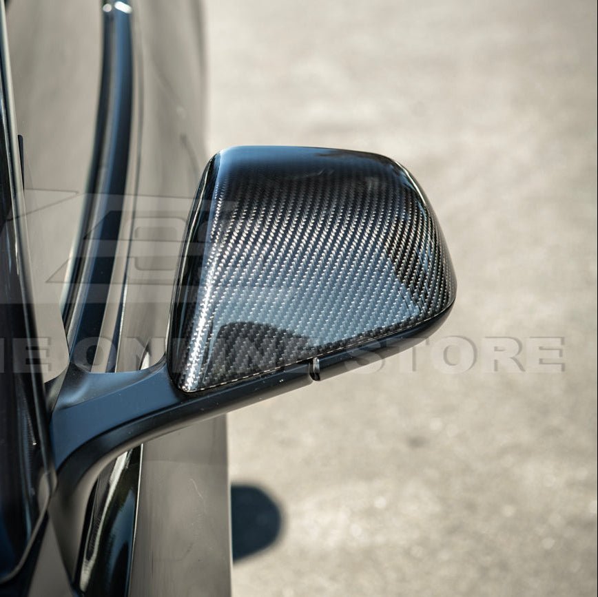 Tesla Model 3 Dry Carbon Fiber Tape On Side Mirror Cap Covers Pair 2024-Up