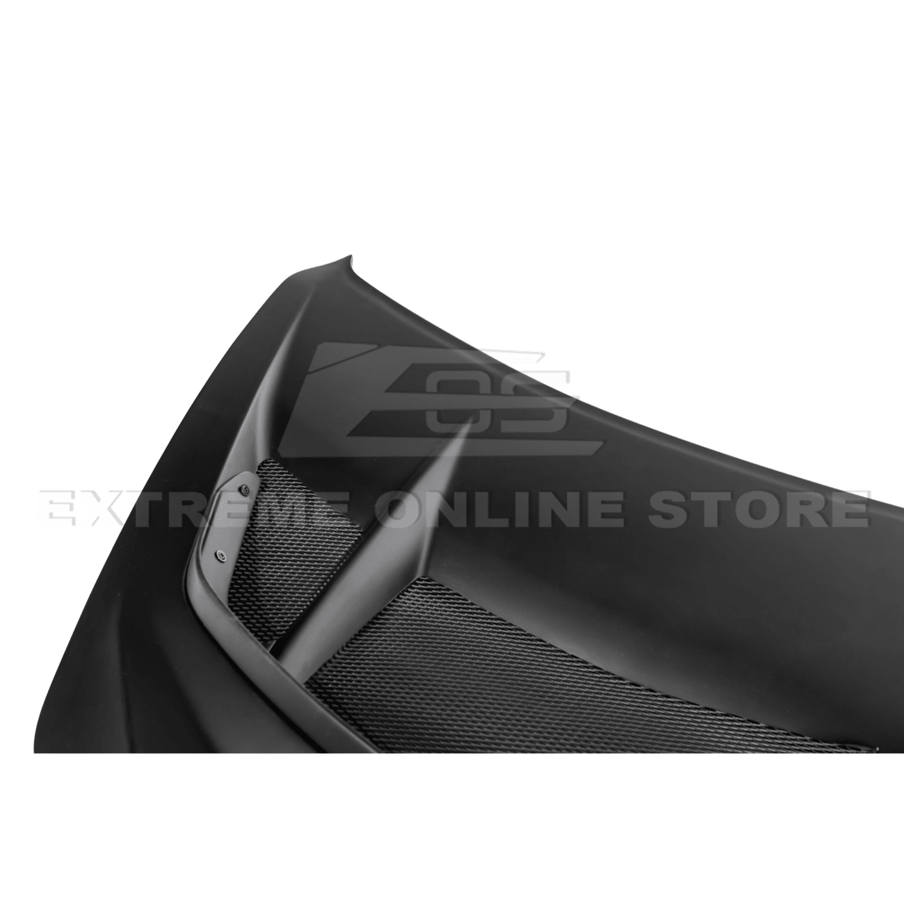 Corvette C8 ZR1 Matte Black Front Bumper Vented Extractor Hood 2020-Up