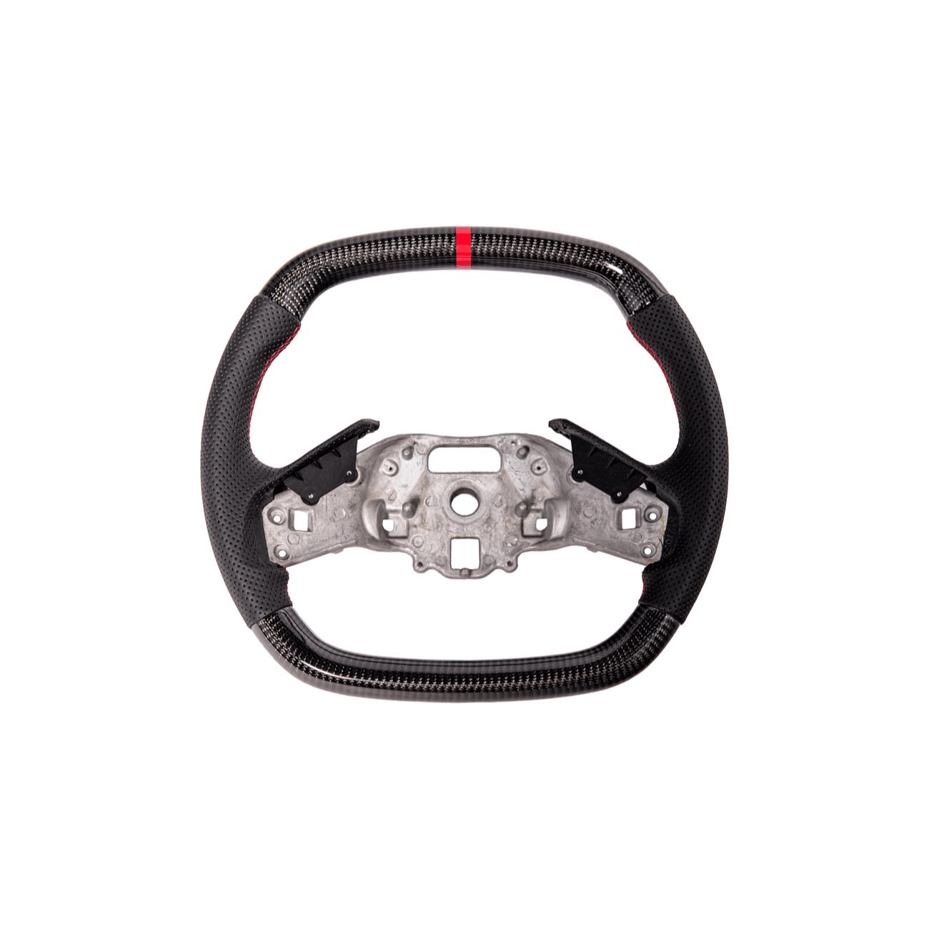 Chevrolet Corvette C8 Carbon Fiber Steering Wheel Perforated Leather Red Stripe 2020-2026