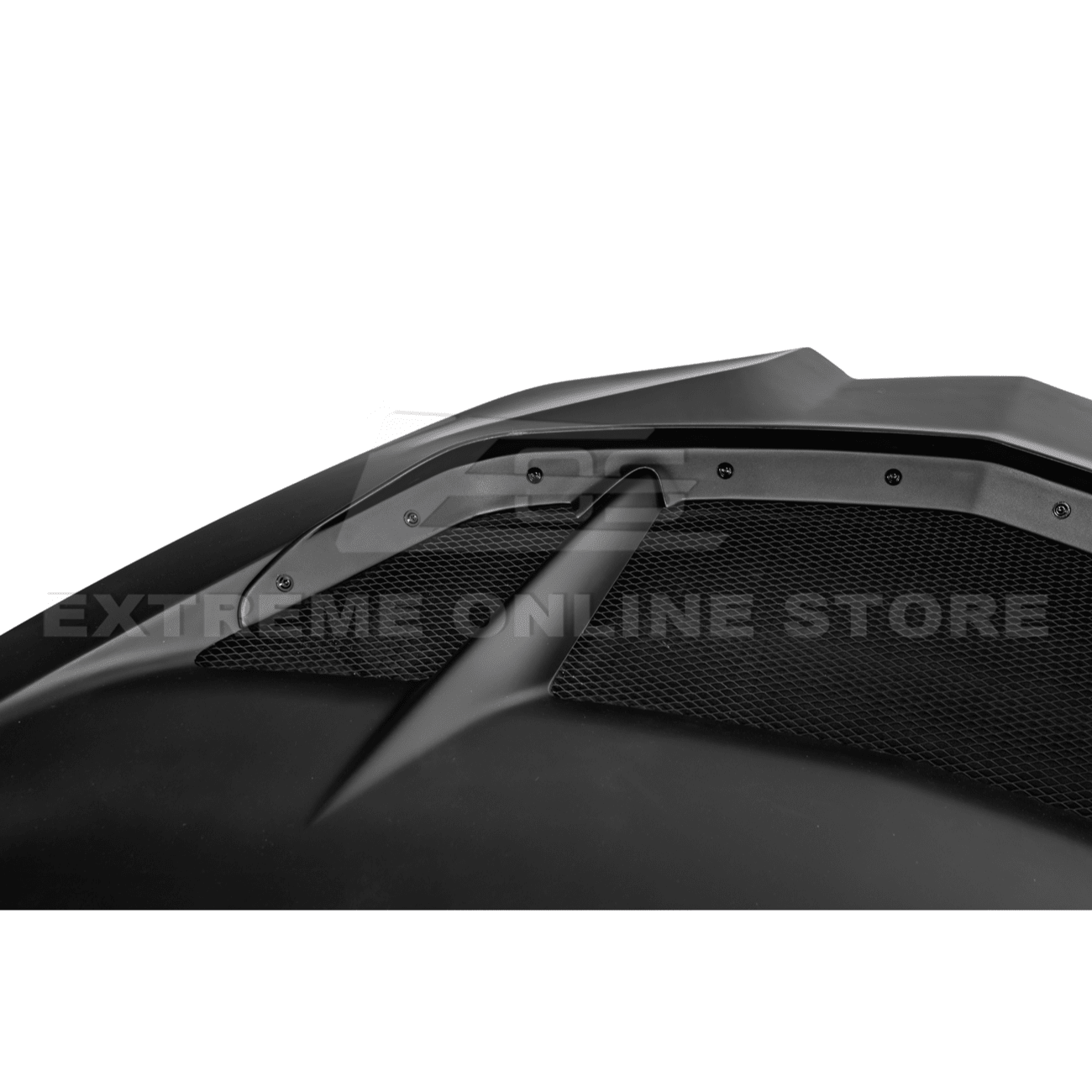 Corvette C8 ZR1 Matte Black Front Bumper Vented Extractor Hood 2020-Up