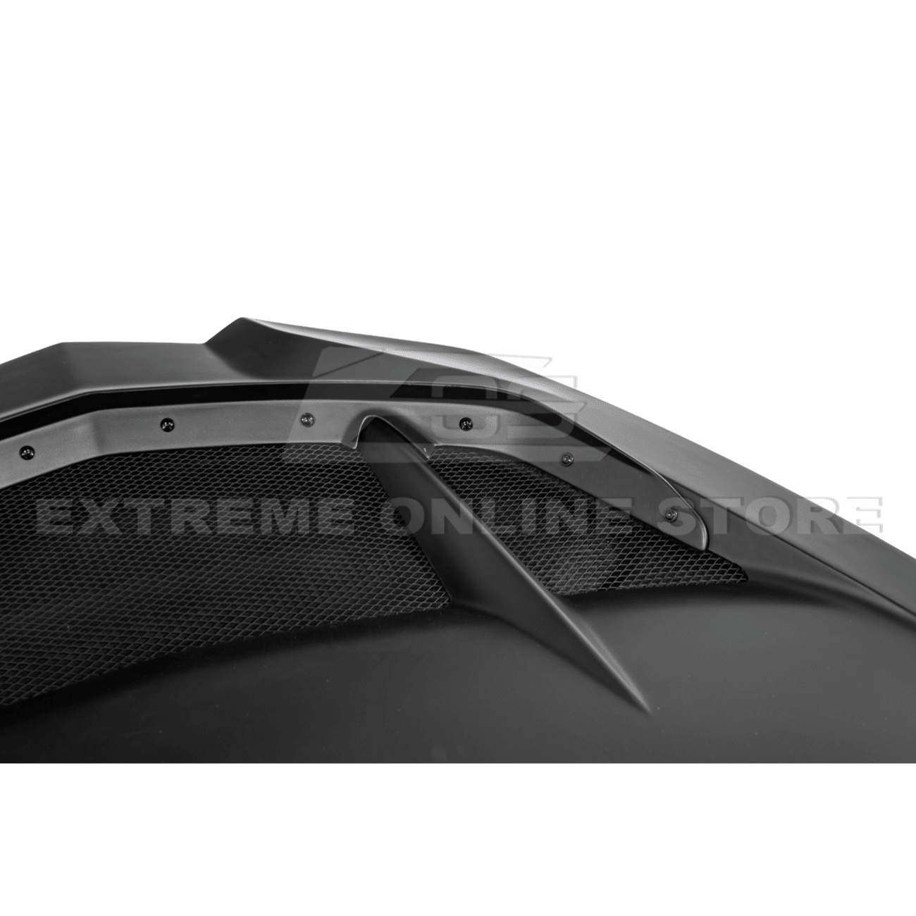 Corvette C8 ZR1 Matte Black Front Bumper Vented Extractor Hood 2020-Up