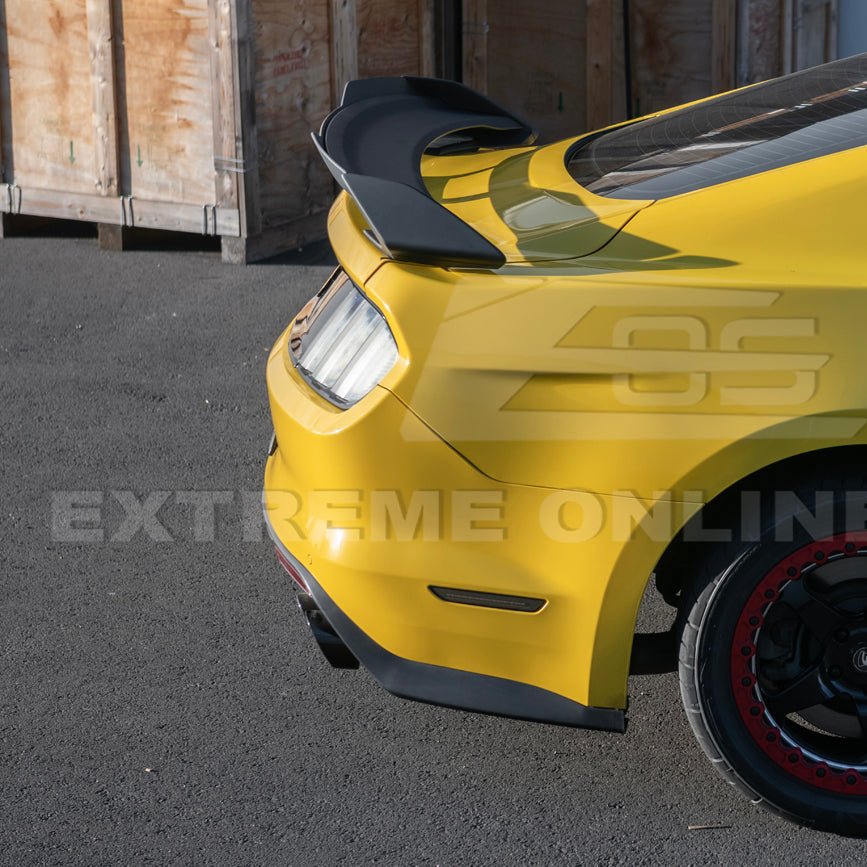Ford Mustang S550 Dark Horse Style Black Rear Trunk Lid Wing Spoiler with Wickerbill 2015-2023