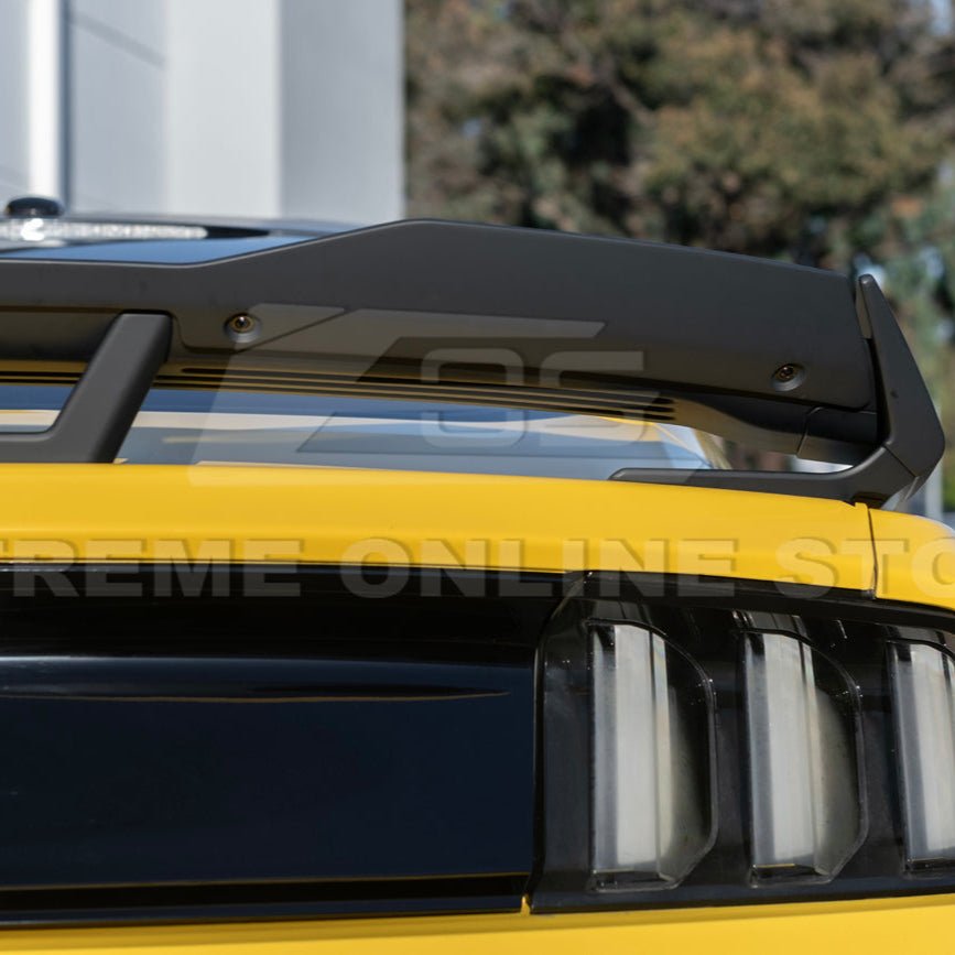Ford Mustang S550 Dark Horse Style Black Rear Trunk Lid Wing Spoiler with Wickerbill 2015-2023