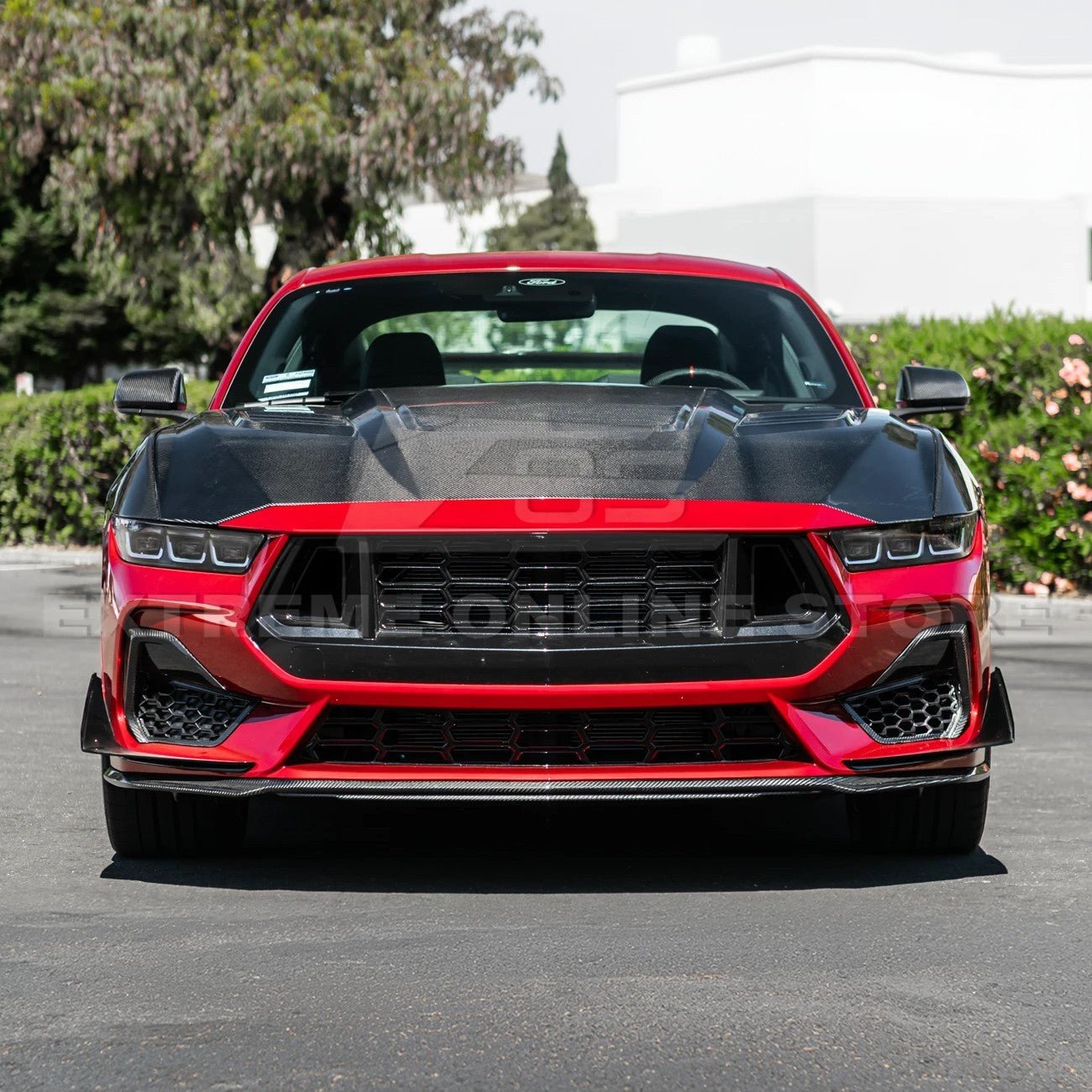 Ford Mustang S650 Super Snake Style Carbon Fiber Front Hood Vented Cover 2024-Up