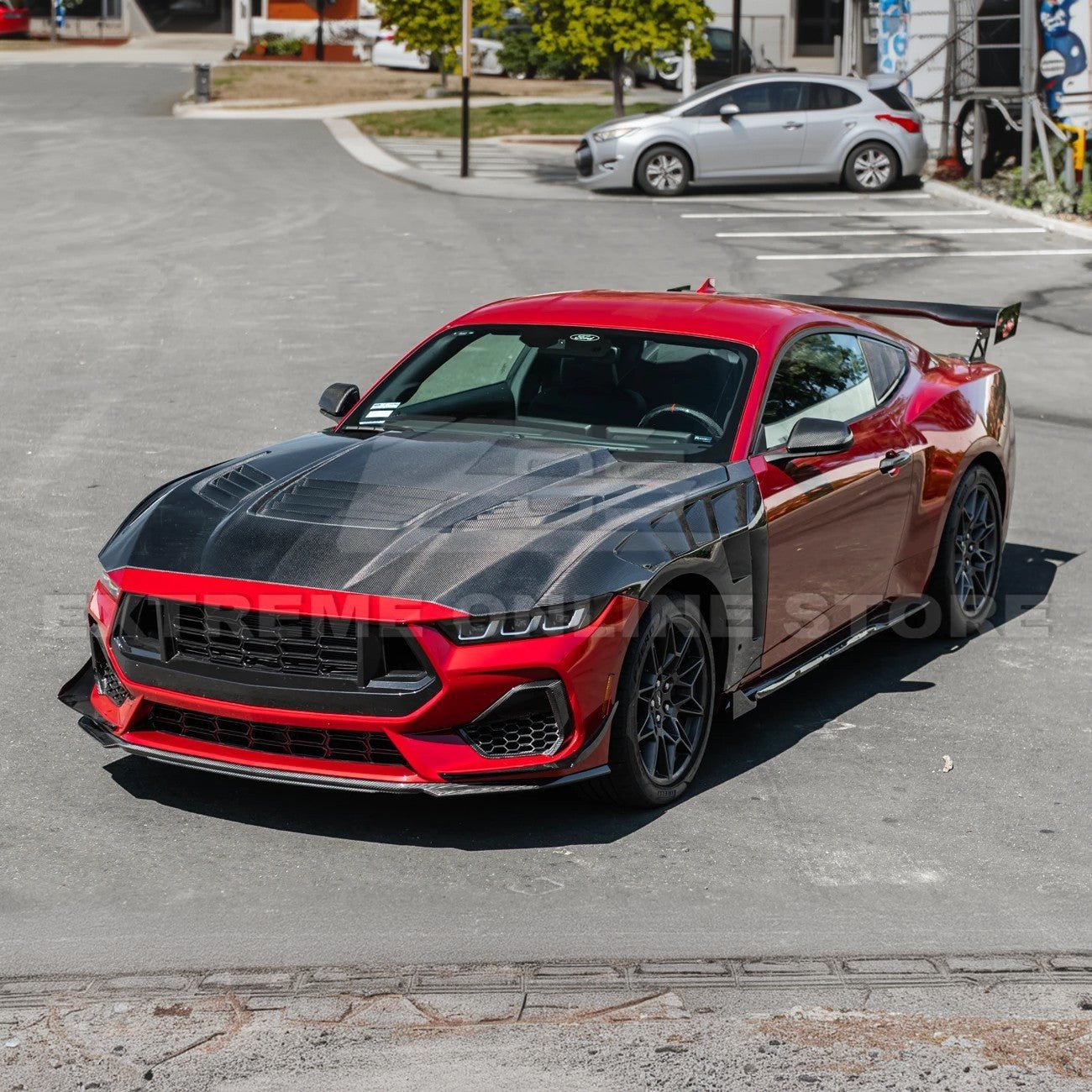Ford Mustang S650 Super Snake Style Carbon Fiber Front Hood Vented Cover 2024-Up