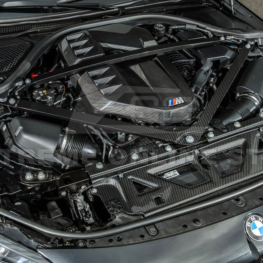 BMW G80 M3 G82 G83 M4 Dry Carbon Fiber Engine Strut Brace Tower Bars 2021-Up