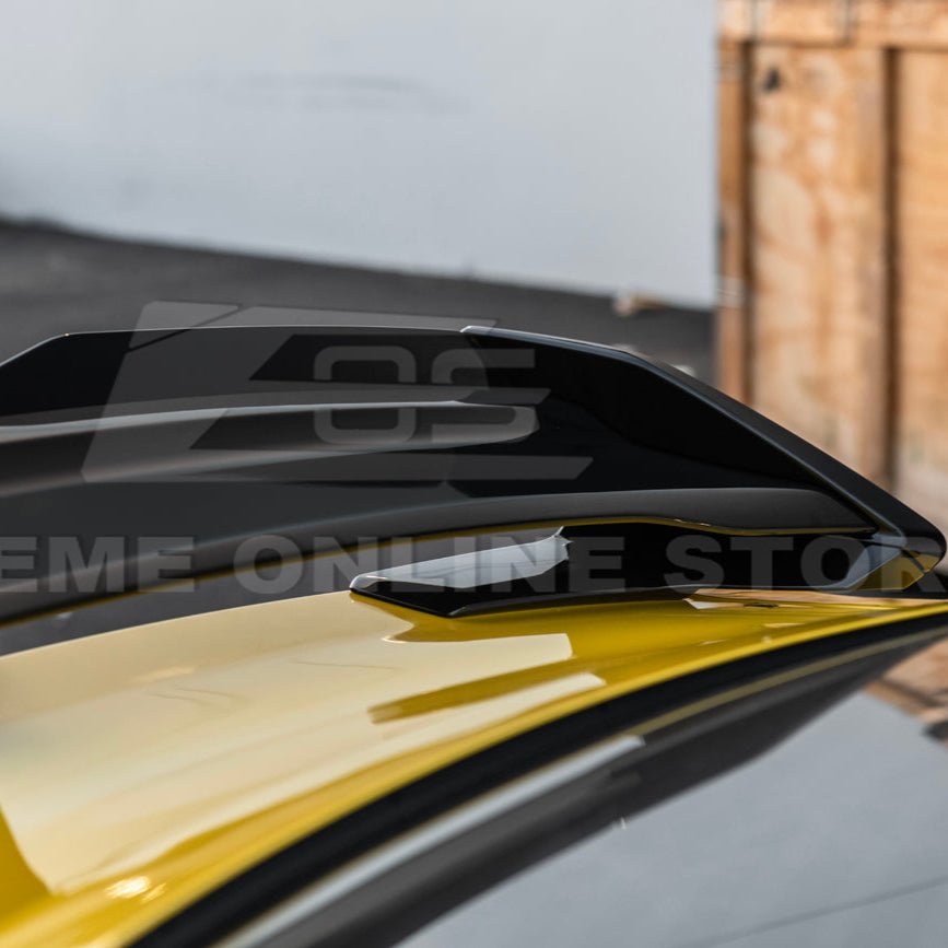 Ford Mustang S550 Dark Horse Style Black Rear Trunk Lid Wing Spoiler with Wickerbill 2015-2023