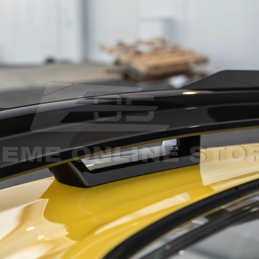 Ford Mustang S550 Dark Horse Style Black Rear Trunk Lid Wing Spoiler with Wickerbill 2015-2023
