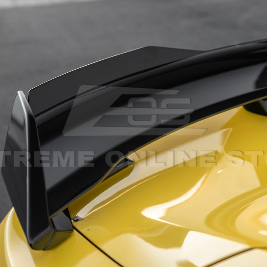 Ford Mustang S550 Dark Horse Style Black Rear Trunk Lid Wing Spoiler with Wickerbill 2015-2023
