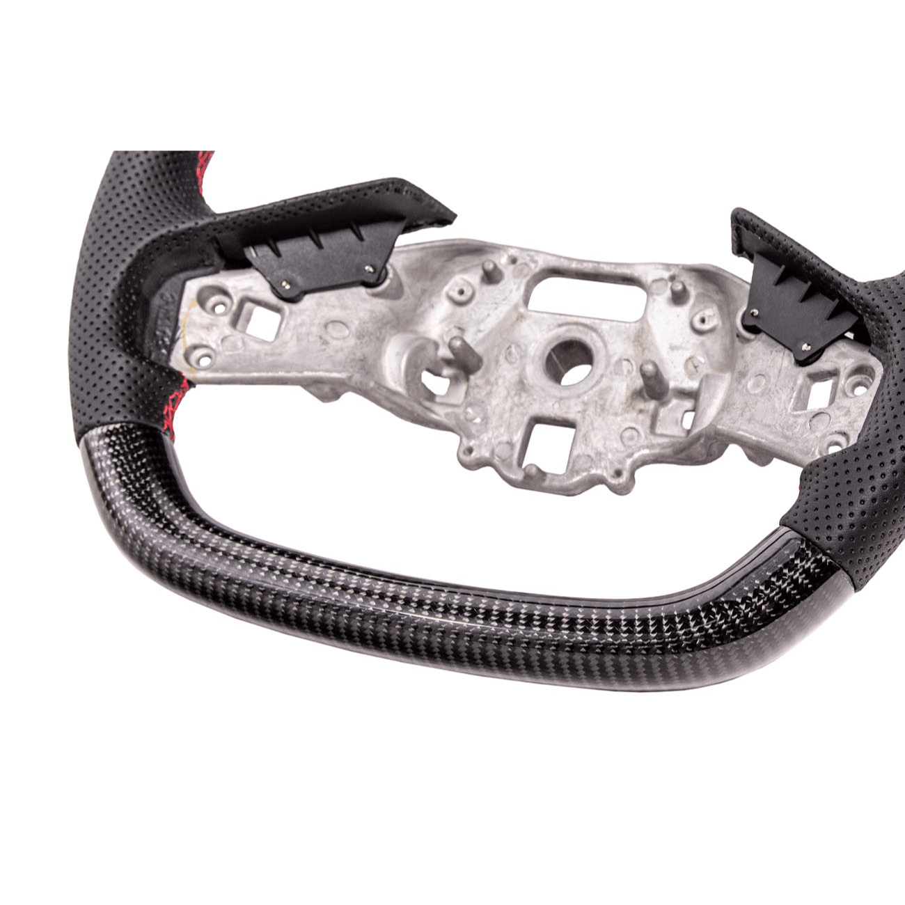 Chevrolet Corvette C8 Carbon Fiber Steering Wheel Perforated Leather Red Stripe 2020-2026