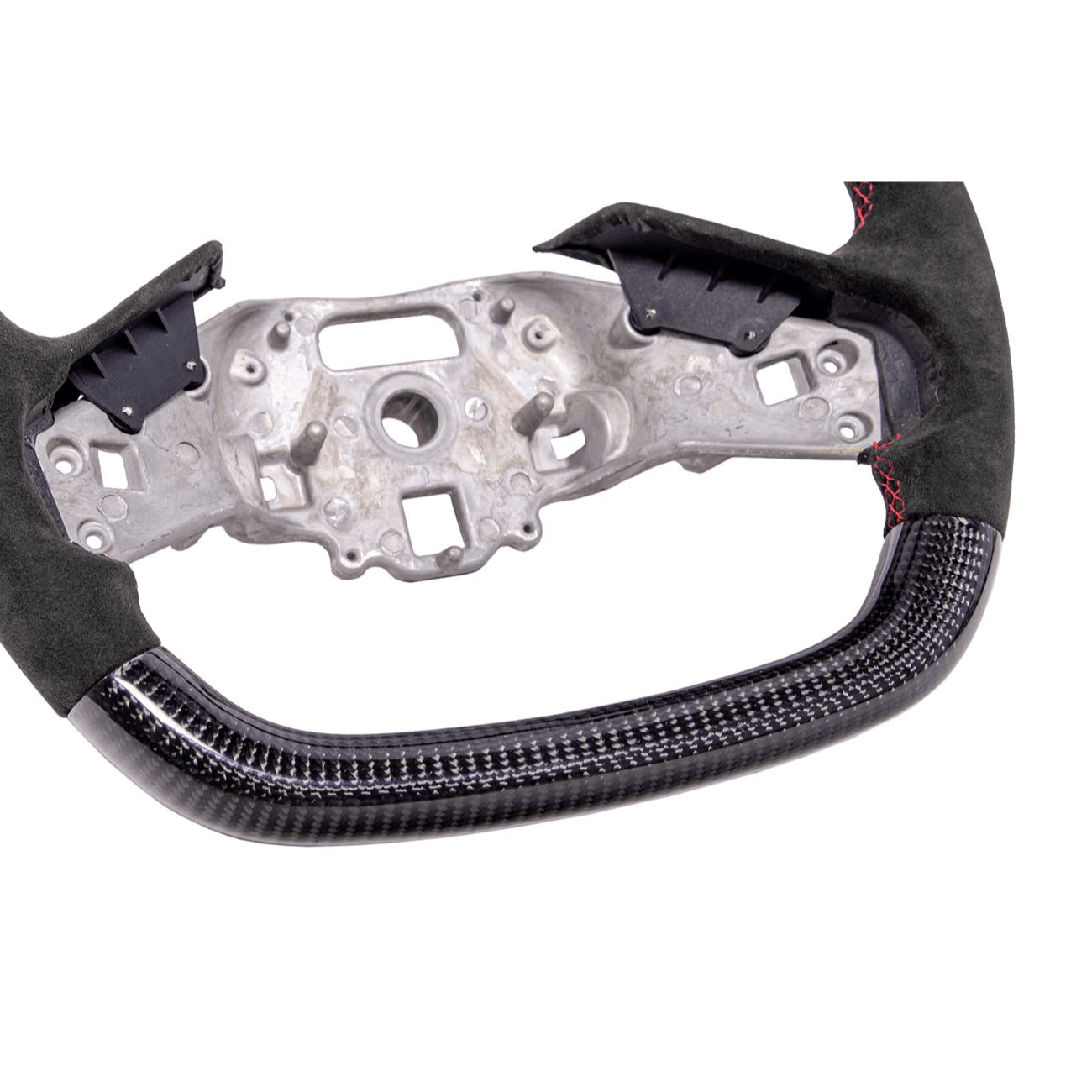 Corvette C8 CARBON FIBER Alcantara Leather Red Stripe Steering Wheel