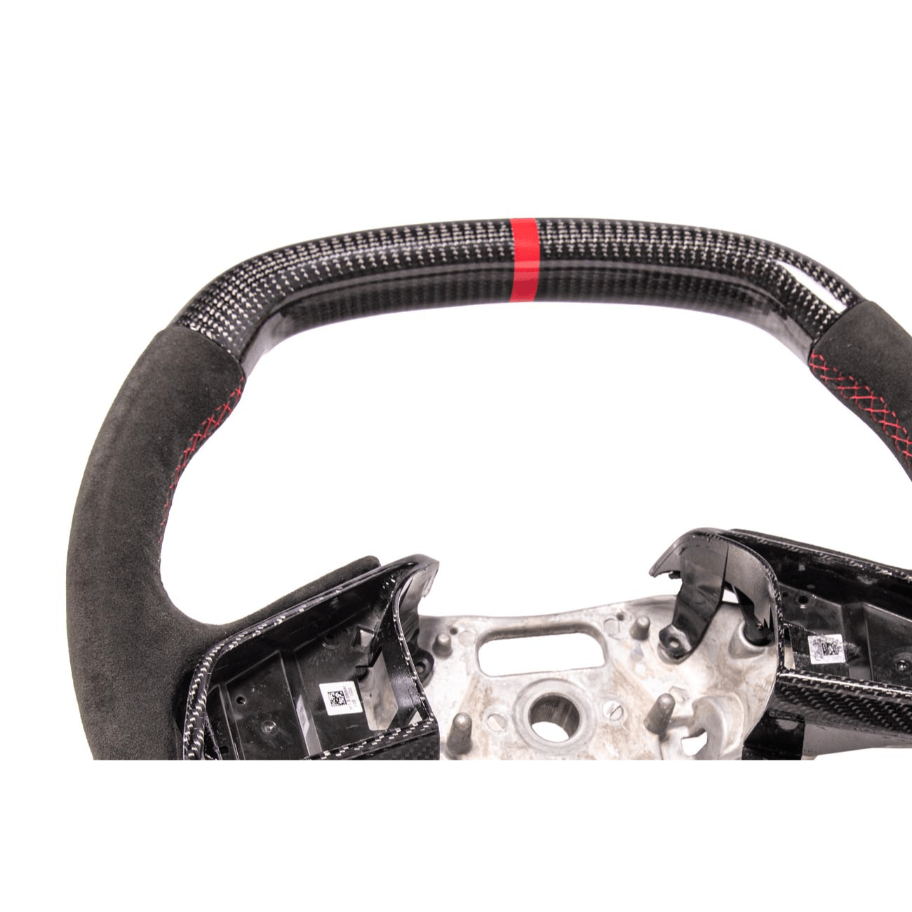 Corvette C8 CARBON FIBER Alcantara Leather Red Stripe Steering Wheel