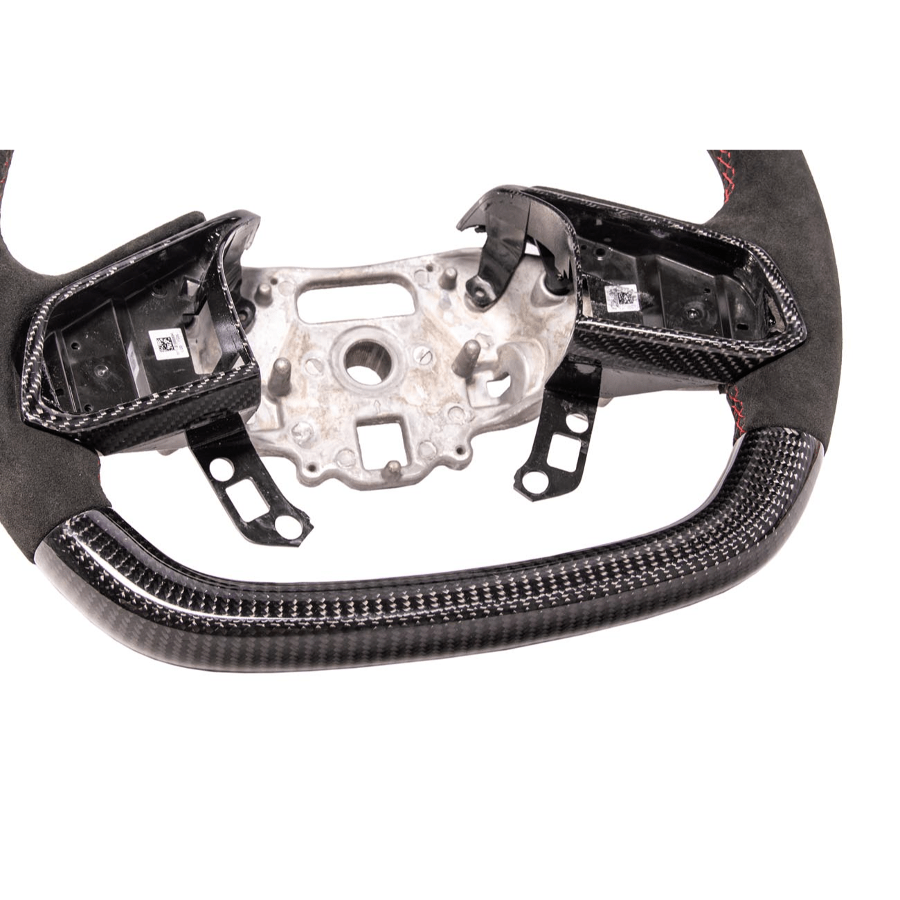 Corvette C8 CARBON FIBER Alcantara Leather Red Stripe Steering Wheel