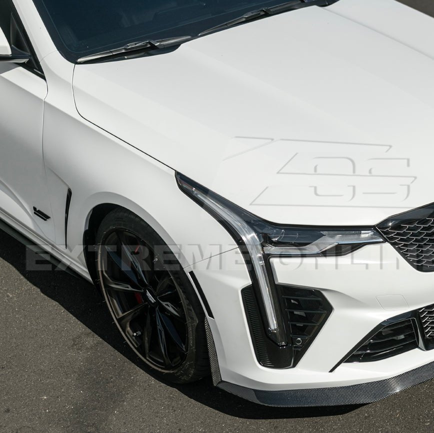Cadillac CT4-V Blackwing Carbon Fiber Front Splitter Side Wheel Arch 2020-Up