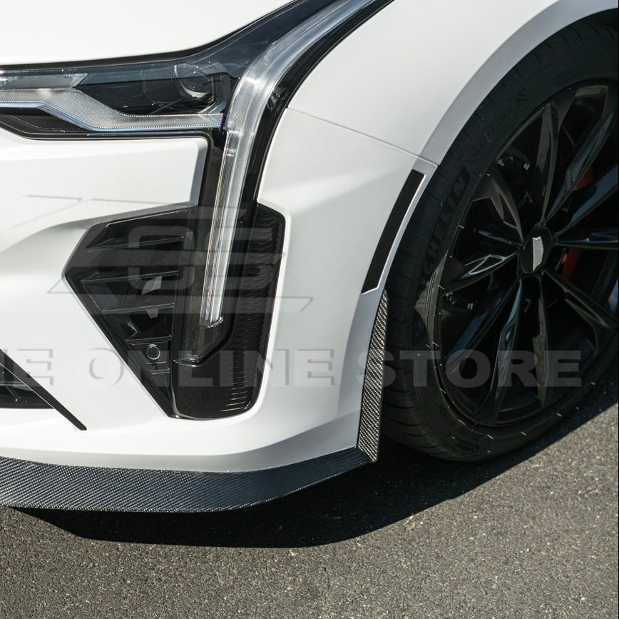 Cadillac CT4-V Blackwing Carbon Fiber Front Splitter Side Wheel Arch 2020-Up