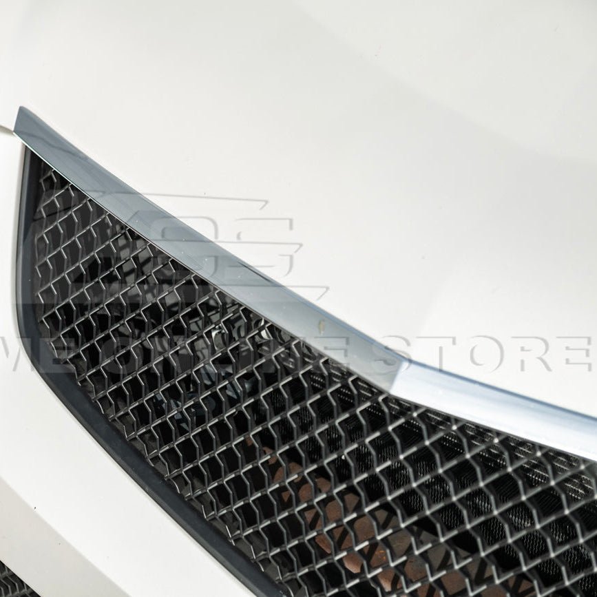 Cadillac CTS-V Diamond Mesh Badgeless Front Upper Lower Grille Set Matte Black 2009-2015