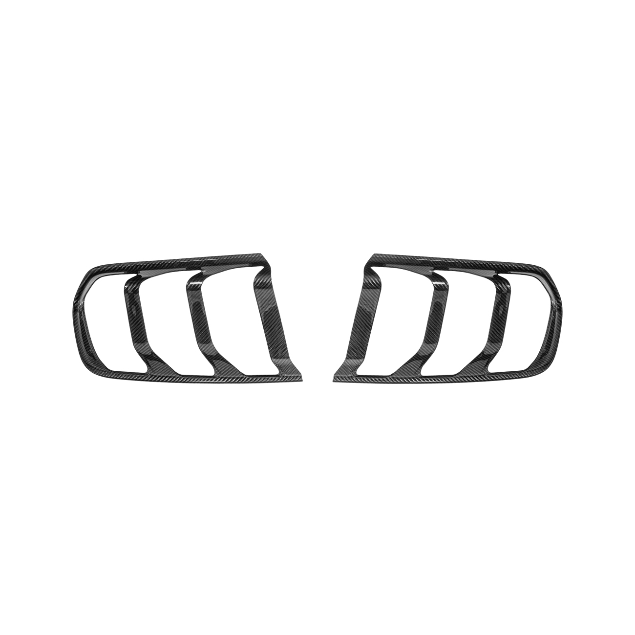 Ford Mustang S550 Factory Style Dry Carbon Fiber Tail Light Trim Bezel Cover Pair 2015-2017