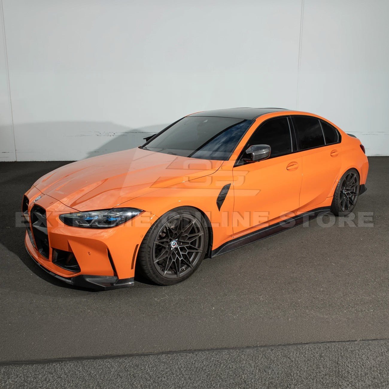 BMW G80 M3 3D Style Carbon Fiber Side Skirt Extensions 2021-Up