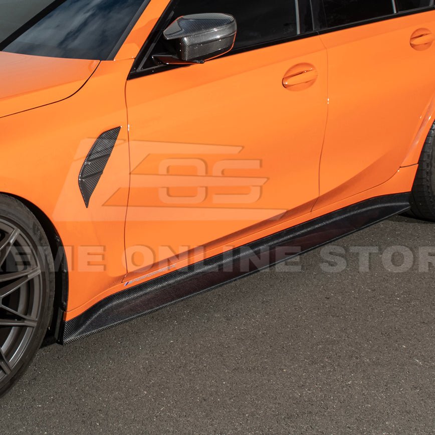 BMW G80 M3 3D Style Carbon Fiber Side Skirt Extensions 2021-Up
