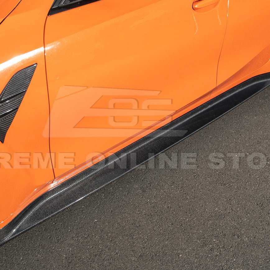 BMW G80 M3 3D Style Carbon Fiber Side Skirt Extensions 2021-Up