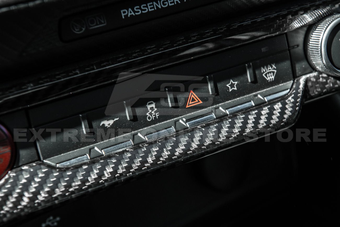 Ford Mustang S650 Factory Style Dry Carbon Fiber AC Control Panel Cover 2024-Up