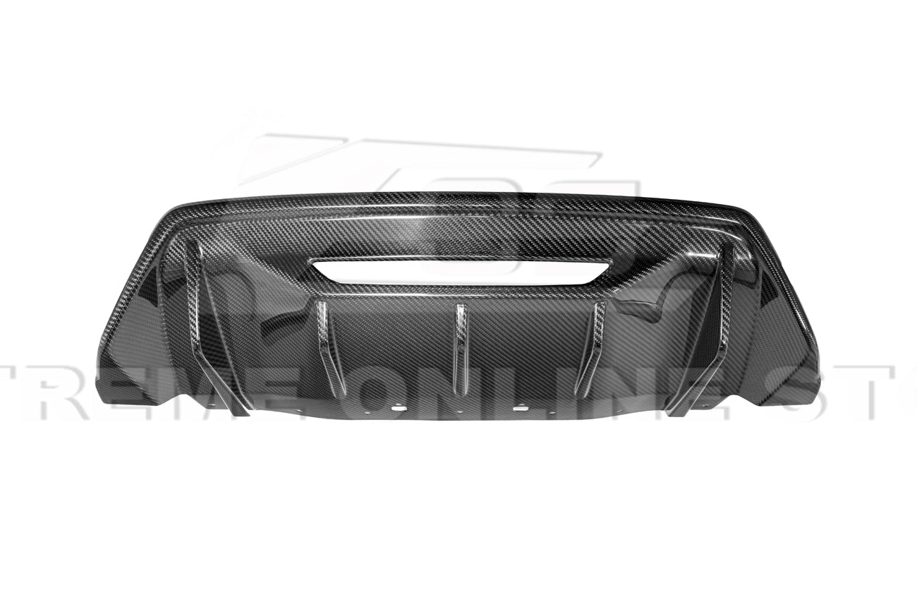 Ford Mustang S650 Performance Style Dry Carbon Fiber Rear Finned Bumper Diffuser 2024-Up
