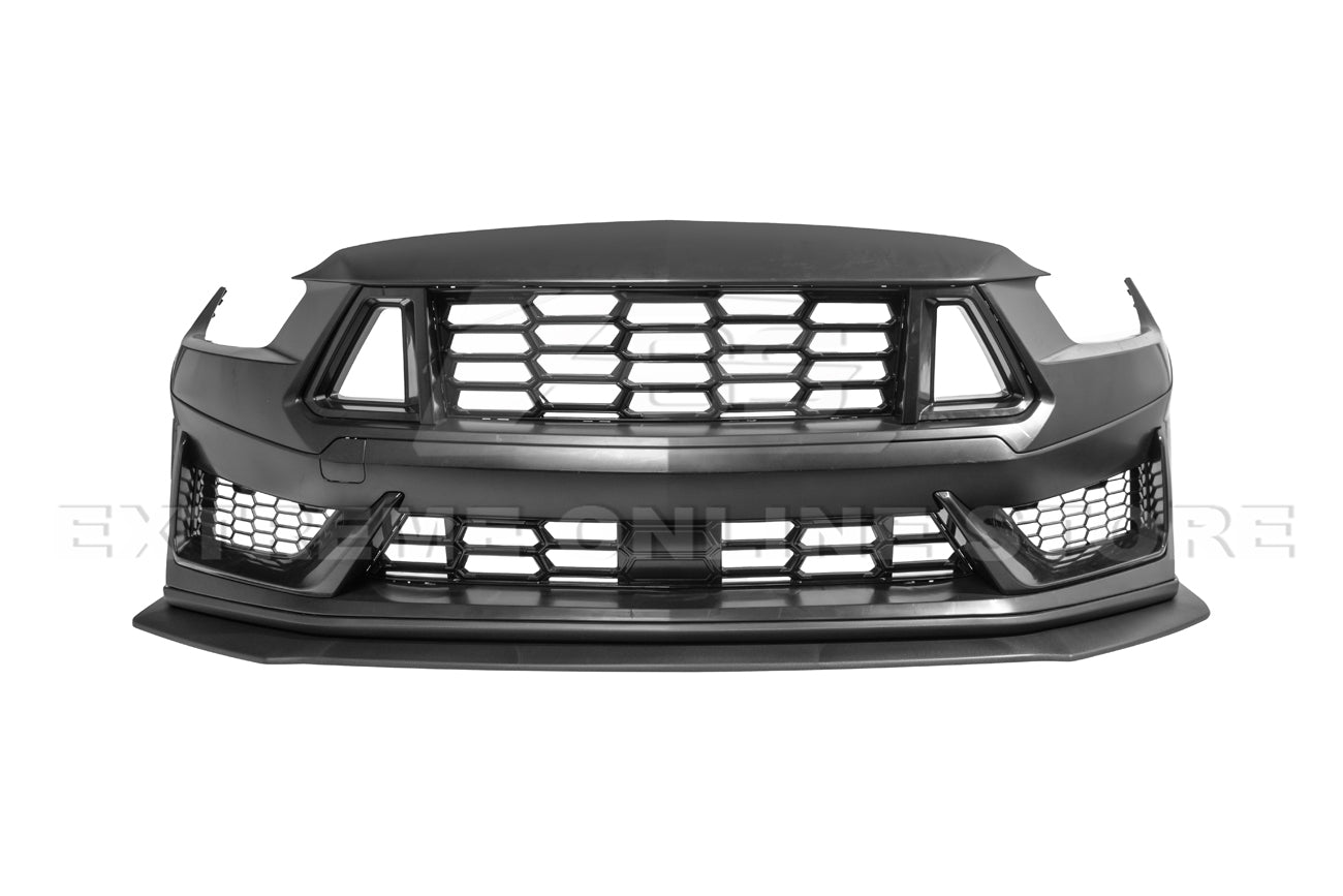 Ford Mustang S550 Dark Horse Style Primed Black Front Upper Lower Grille Lip 2018-2023