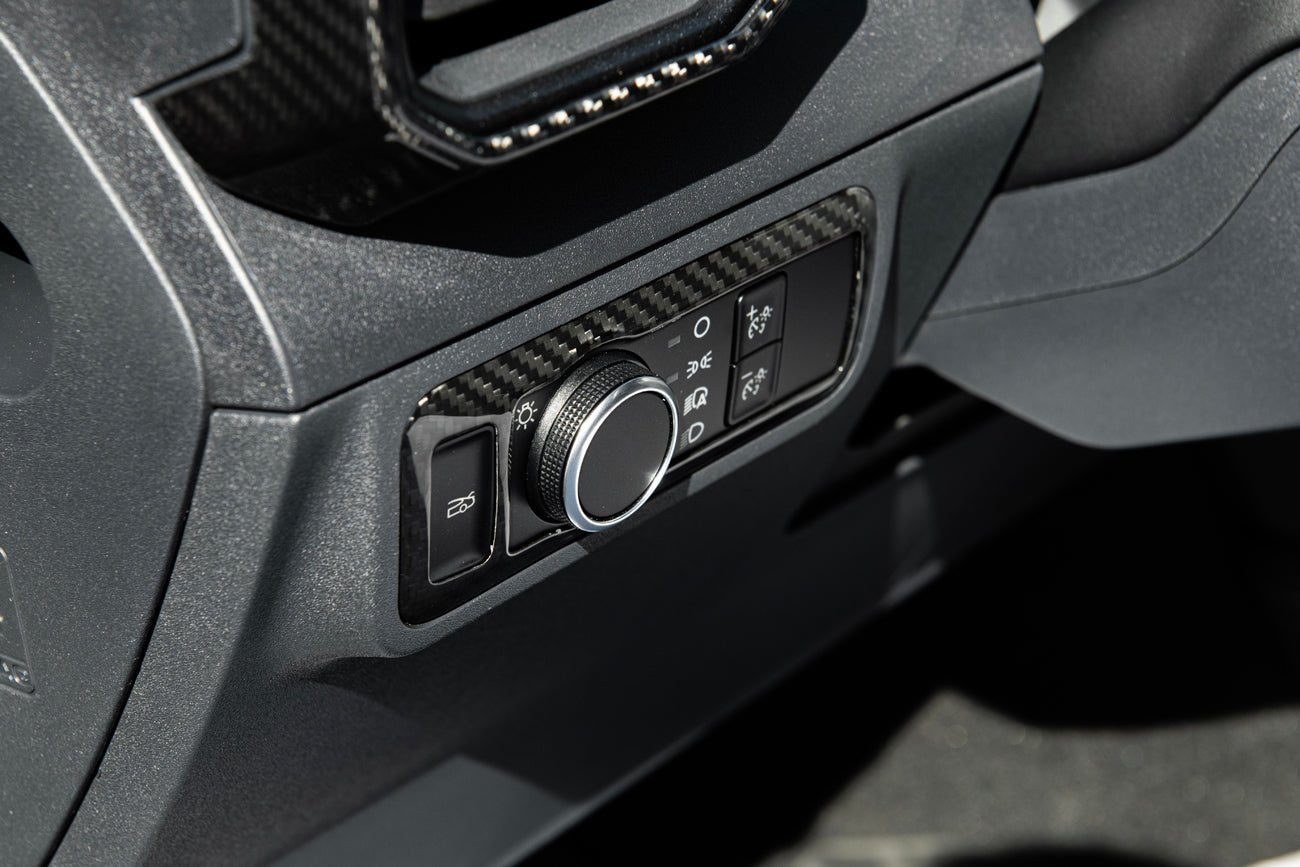 Ford Mustang Mach-E Factory Style Dry Carbon Fiber Headlight Control Panel Trim 2021-Up