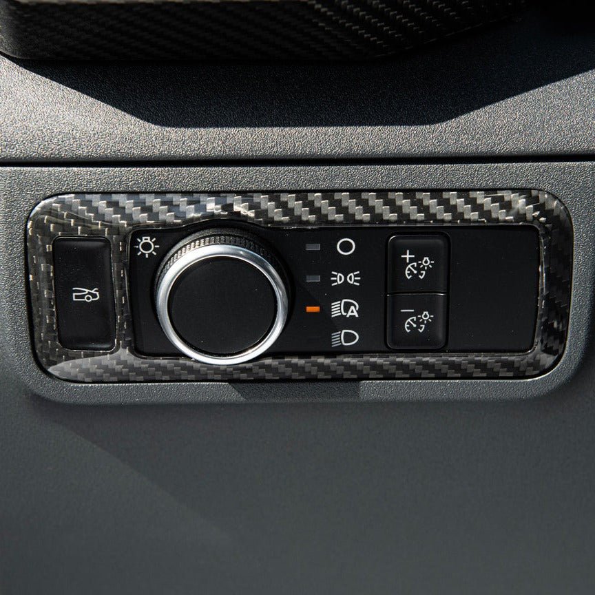 Ford Mustang Mach-E Factory Style Dry Carbon Fiber Headlight Control Panel Trim 2021-Up
