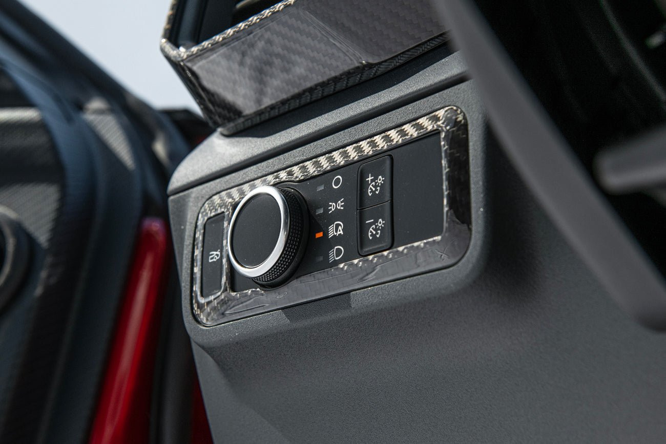 Ford Mustang Mach-E Factory Style Dry Carbon Fiber Headlight Control Panel Trim 2021-Up
