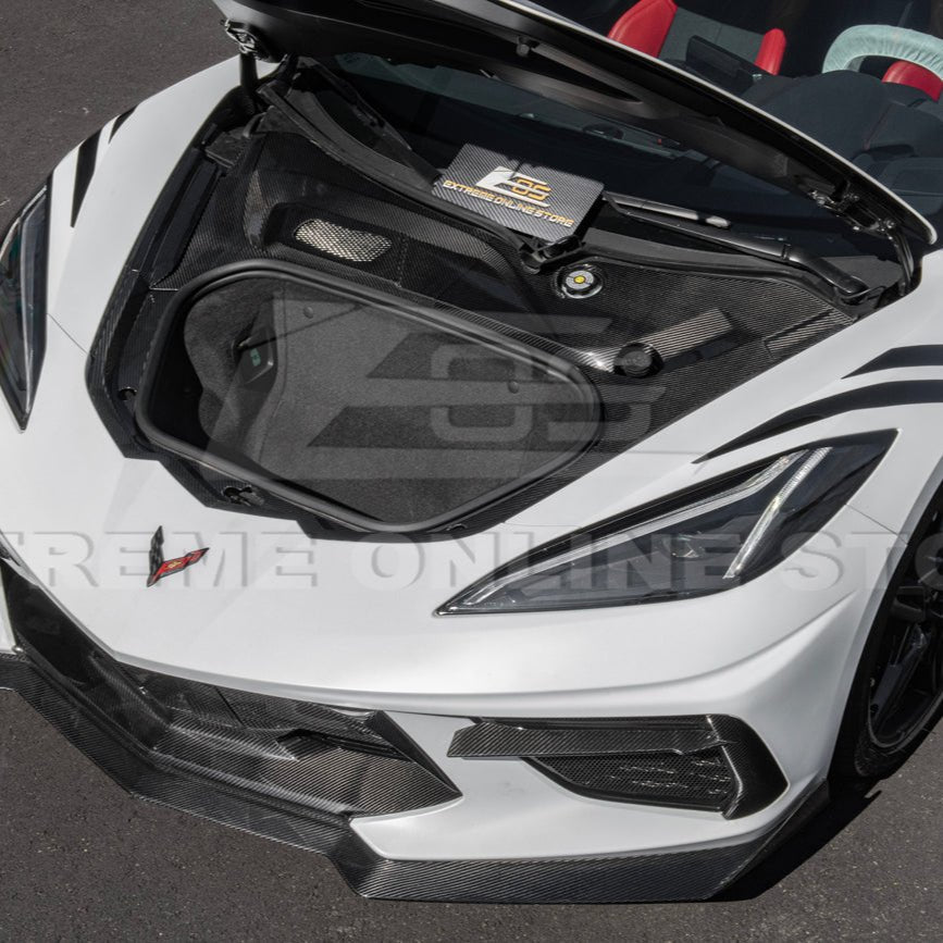 Chevrolet Corvette C8 Factory Style Dry Carbon Fiber Front Trunk Trim Cover Kit 2020-Up