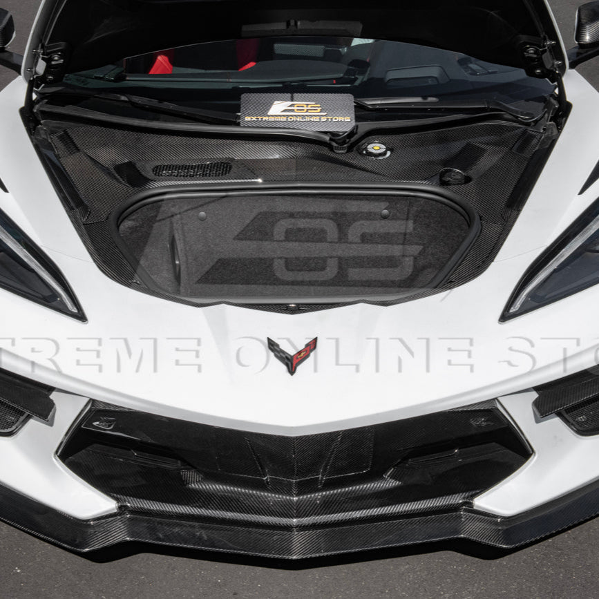 Chevrolet Corvette C8 Factory Style Dry Carbon Fiber Front Trunk Trim Cover Kit 2020-Up