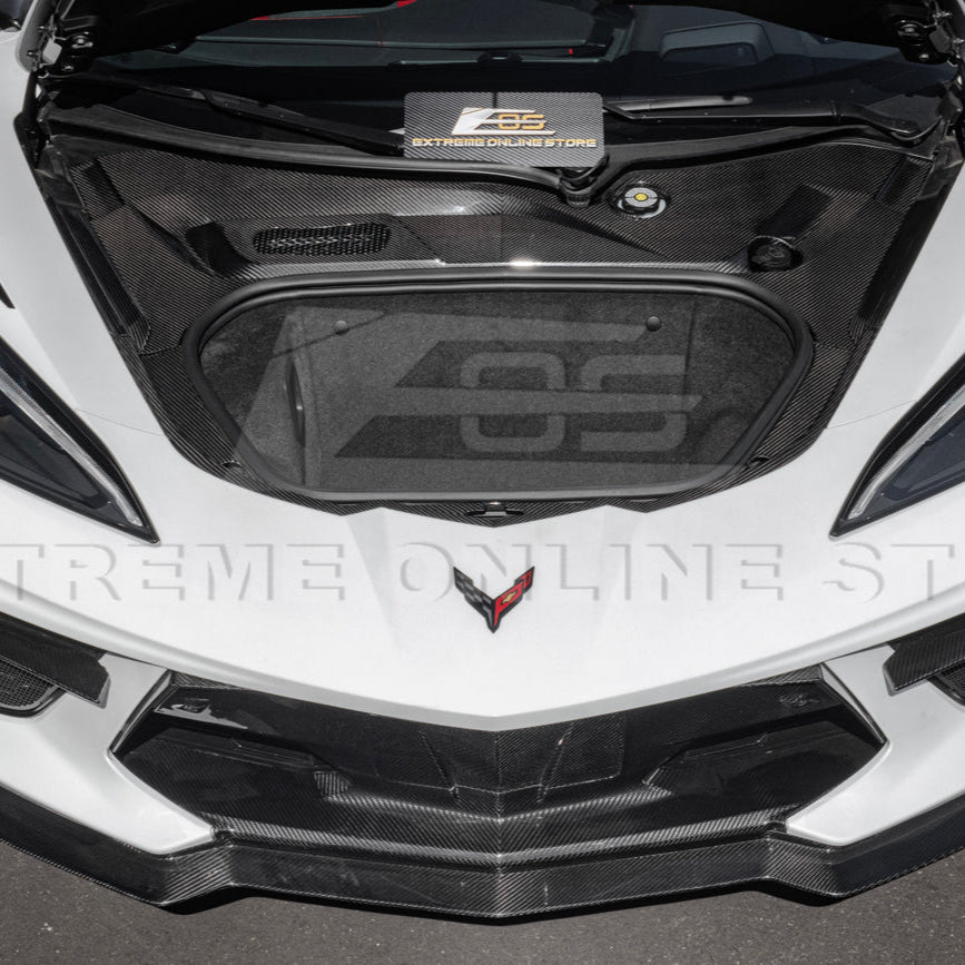 Chevrolet Corvette C8 Factory Style Dry Carbon Fiber Front Trunk Trim Cover Kit 2020-Up
