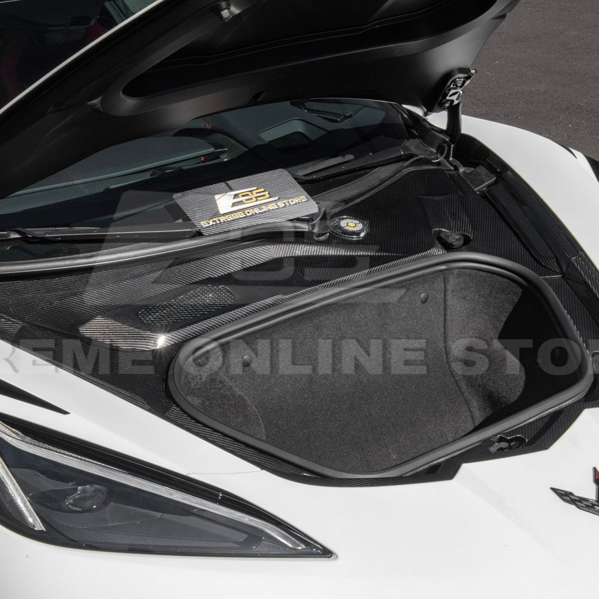 Chevrolet Corvette C8 Factory Style Dry Carbon Fiber Front Trunk Trim Cover Kit 2020-Up