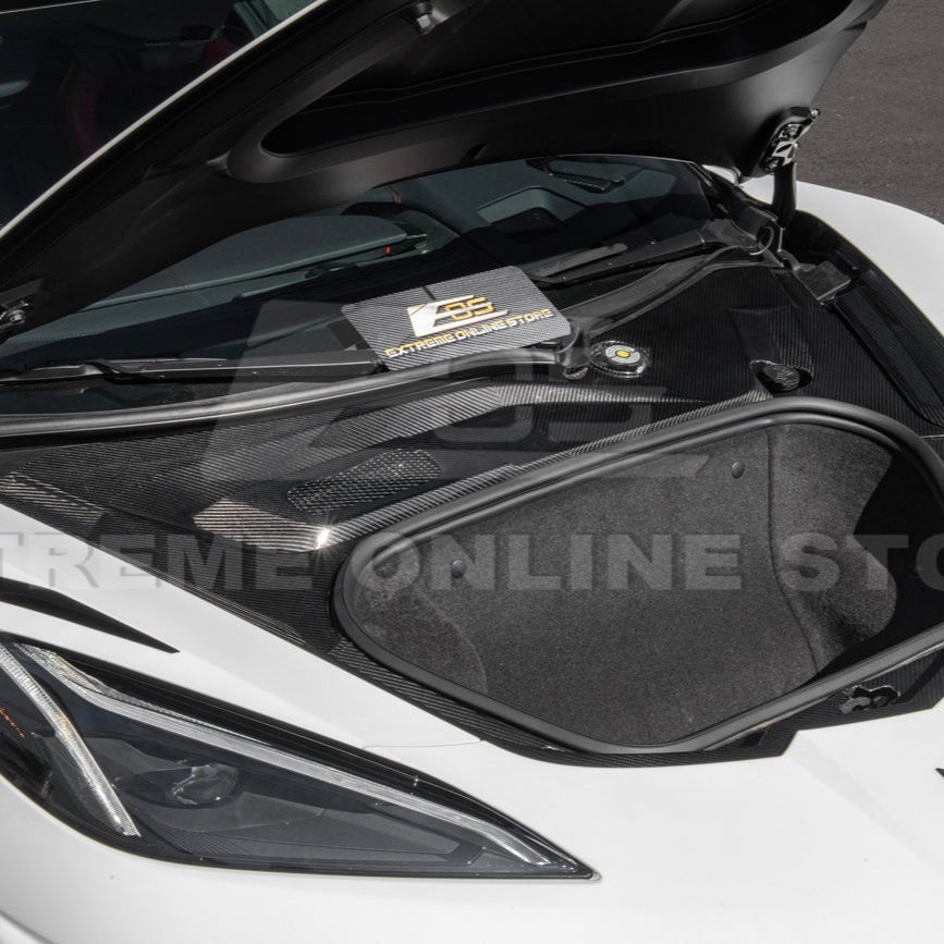 Chevrolet Corvette C8 Factory Style Dry Carbon Fiber Front Trunk Trim Cover Kit 2020-Up