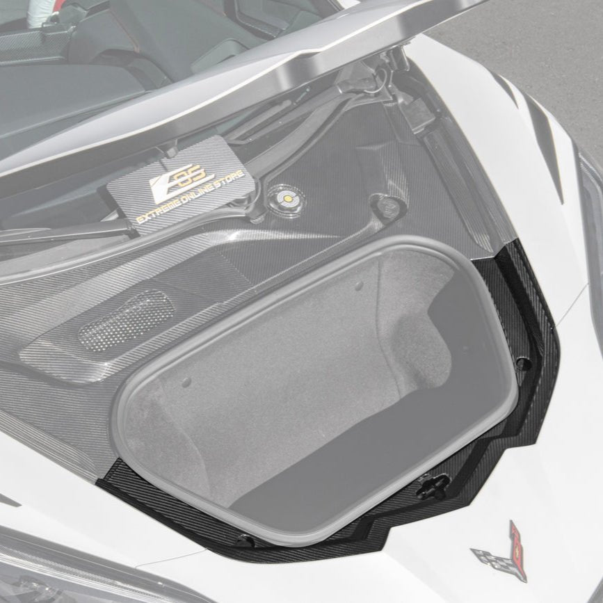 Chevrolet Corvette C8 Factory Style Dry Carbon Fiber Front Trunk Trim Cover Kit 2020-Up