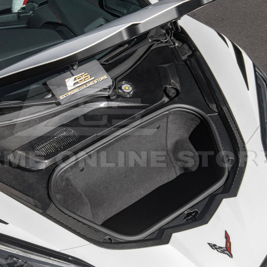 Chevrolet Corvette C8 Factory Style Dry Carbon Fiber Front Trunk Trim Cover Kit 2020-Up