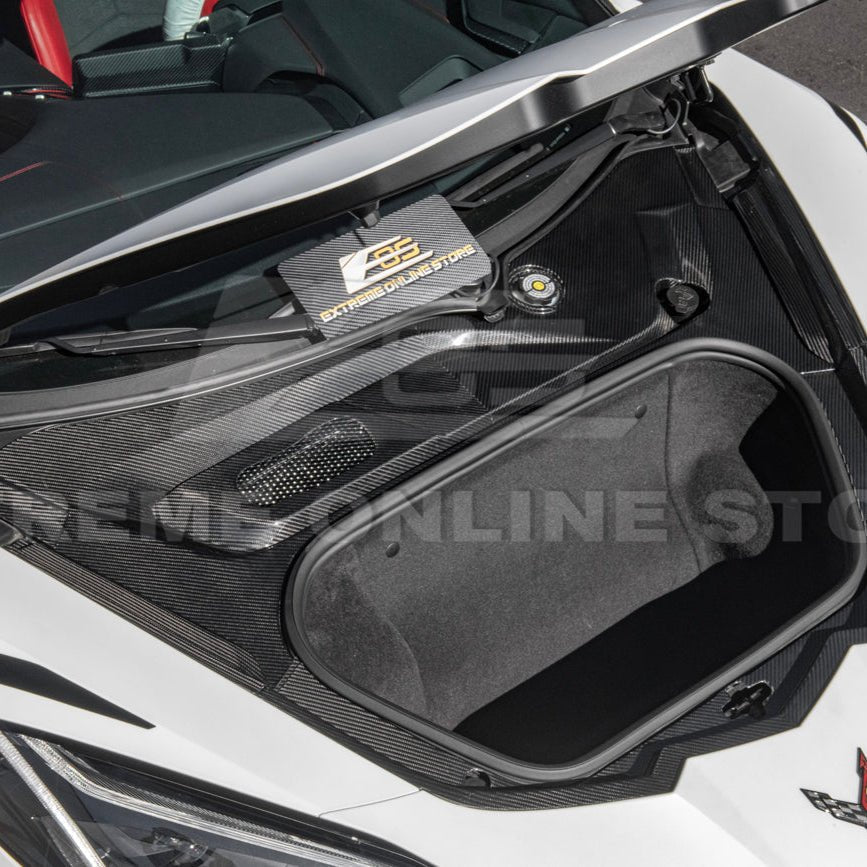 Chevrolet Corvette C8 Factory Style Dry Carbon Fiber Front Trunk Trim Cover Kit 2020-Up
