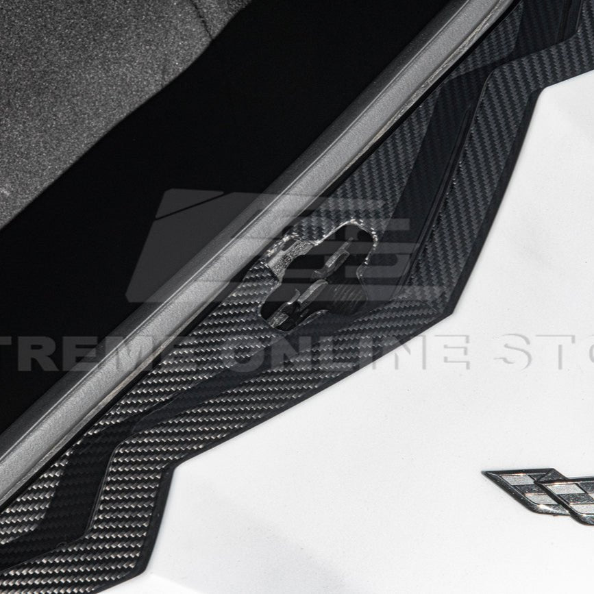 Chevrolet Corvette C8 Factory Style Dry Carbon Fiber Front Trunk Trim Cover Kit 2020-Up