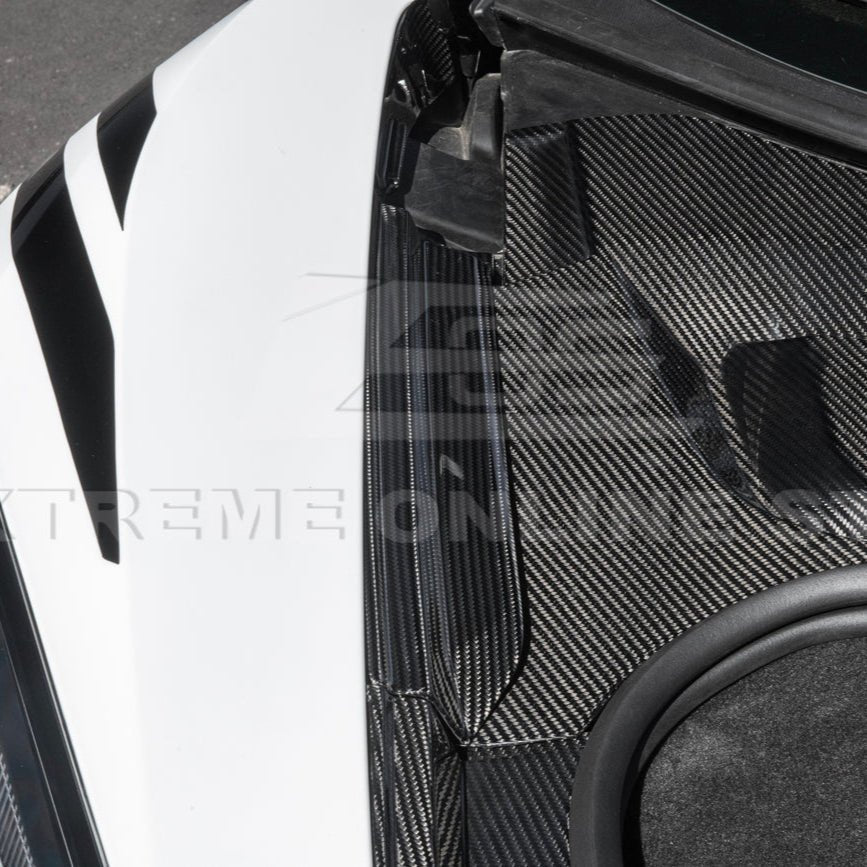 Chevrolet Corvette C8 Factory Style Dry Carbon Fiber Front Trunk Trim Cover Kit 2020-Up