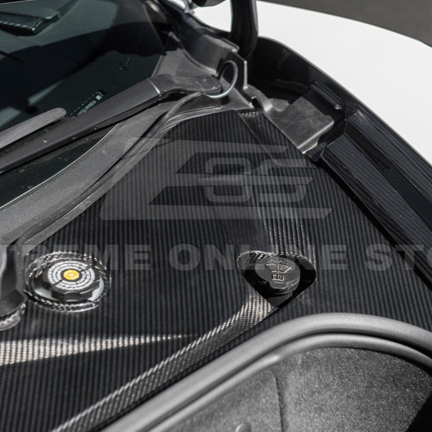 Chevrolet Corvette C8 Factory Style Dry Carbon Fiber Front Trunk Trim Cover Kit 2020-Up