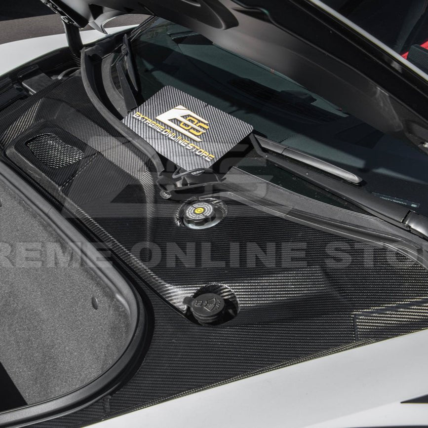 Chevrolet Corvette C8 Factory Style Dry Carbon Fiber Front Trunk Trim Cover Kit 2020-Up