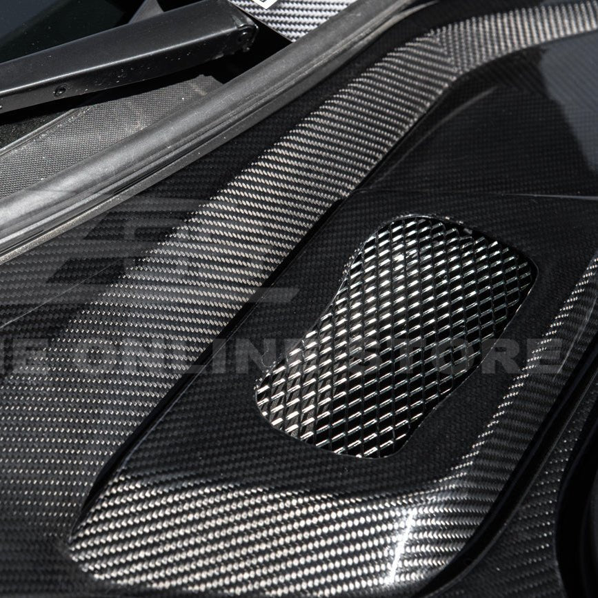 Chevrolet Corvette C8 Factory Style Dry Carbon Fiber Front Trunk Trim Cover Kit 2020-Up