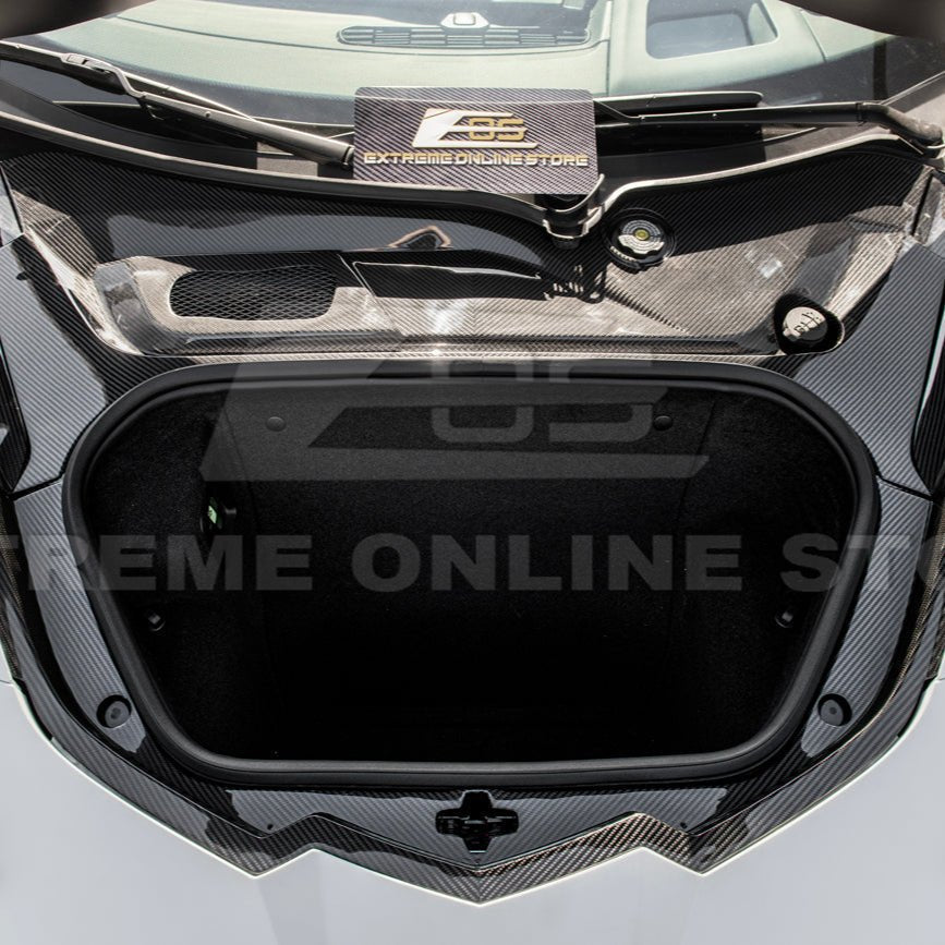 Chevrolet Corvette C8 Factory Style Dry Carbon Fiber Front Trunk Trim Cover Kit 2020-Up